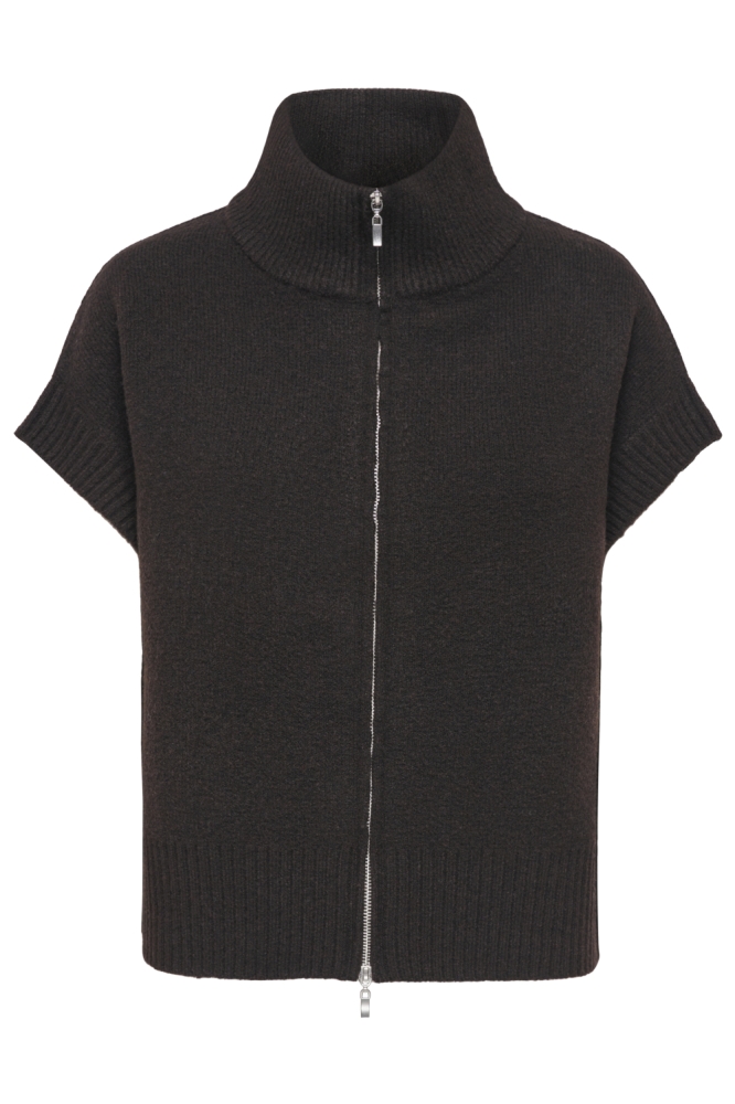 Jacqueline de Yong bruine dames gilet | Vooraanzicht