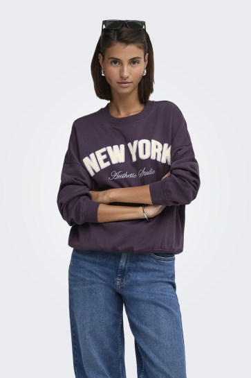 Jacqueline de Yong Trui JDYMESA L/S O-NK EMB SWEAT JRS NOOS 15370526 Plum Perfect/LAVENDER G