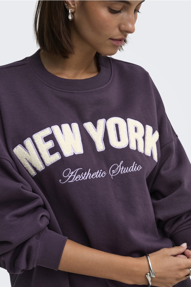 Jacqueline de Yong paarse dames sweater | Close up