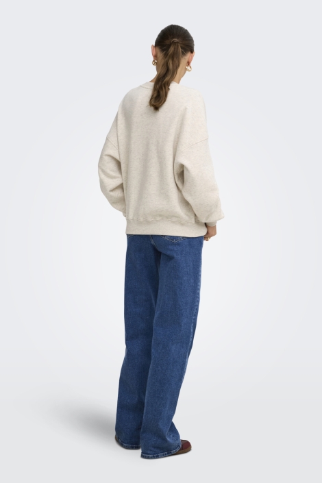 Jacqueline de Yong grijze dames sweater | Model achteraanzicht