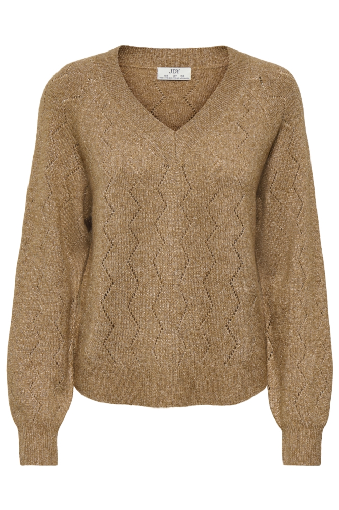 Jacqueline de Yong camel dames trui | Vooraanzicht