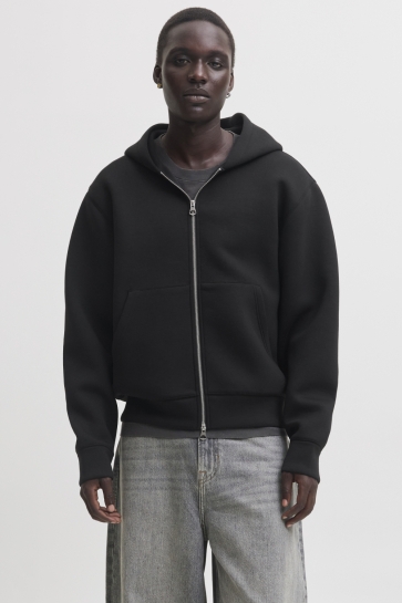 Jack & Jones jcolegacy sweat scuba zip hood noos Zwart