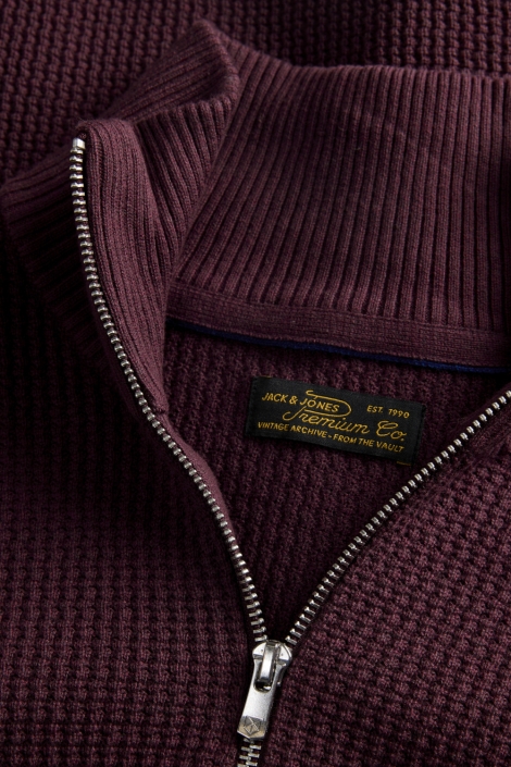 Jack & Jones bordeaux heren trui | Close up