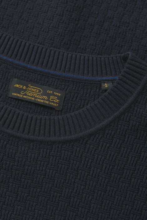 Jack & Jones blauwe heren trui | Close up