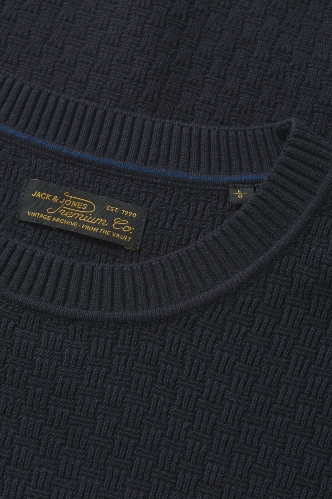 Jack & Jones blauwe heren trui | Close up