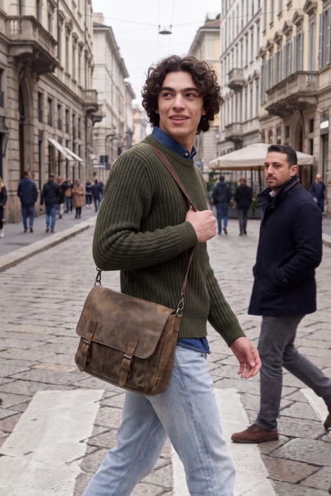 Jack & Jones groene heren trui | Sfeerbeeld, In situatie