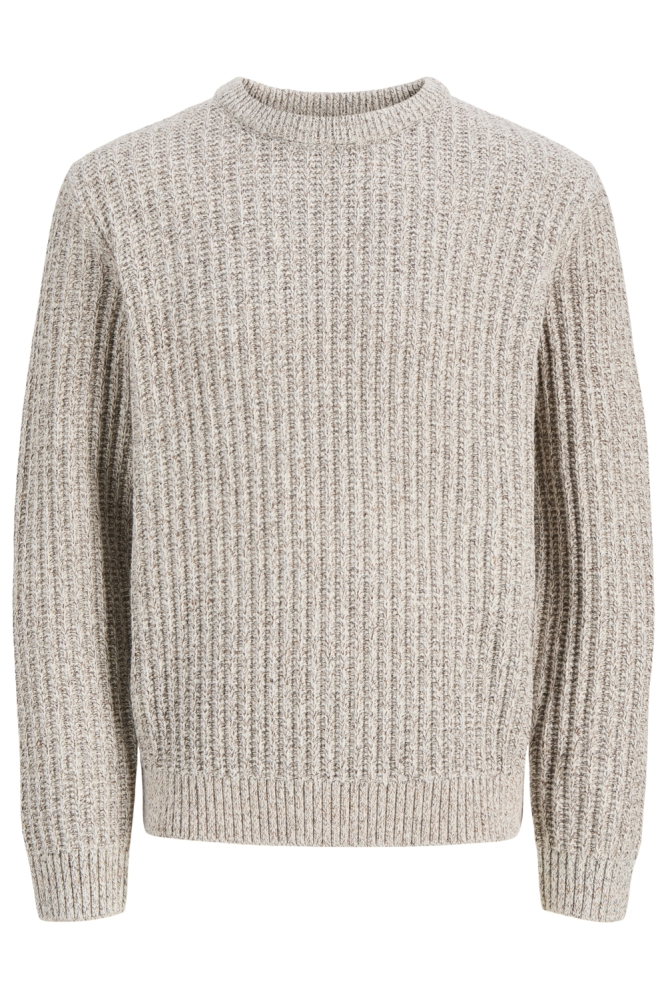 Jack & Jones beige heren trui | Vooraanzicht