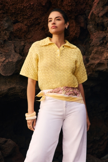 LolaLiza T-shirt N CROPOLO 1F 04007297 5007 Yellow Sun