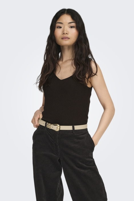 Jacqueline de Yong bruine dames top | Model vooraanzicht