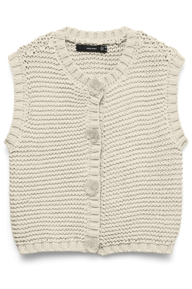 Vero Moda beige dames gilet | Vooraanzicht