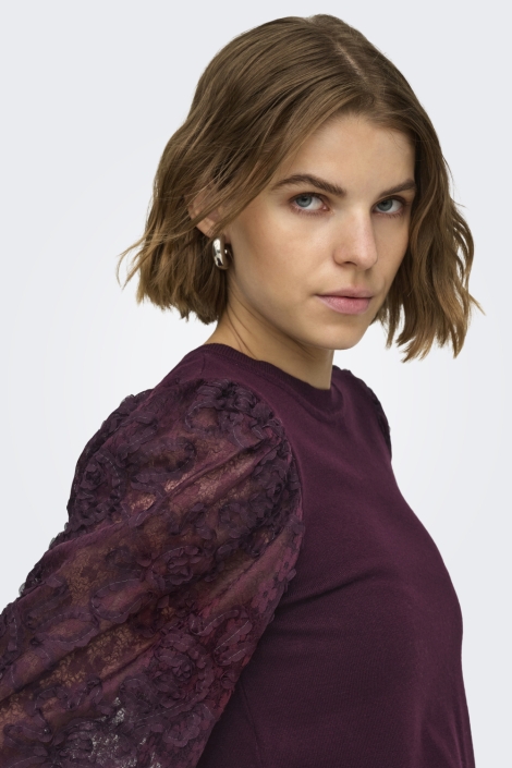 Only bordeaux dames trui | Close up