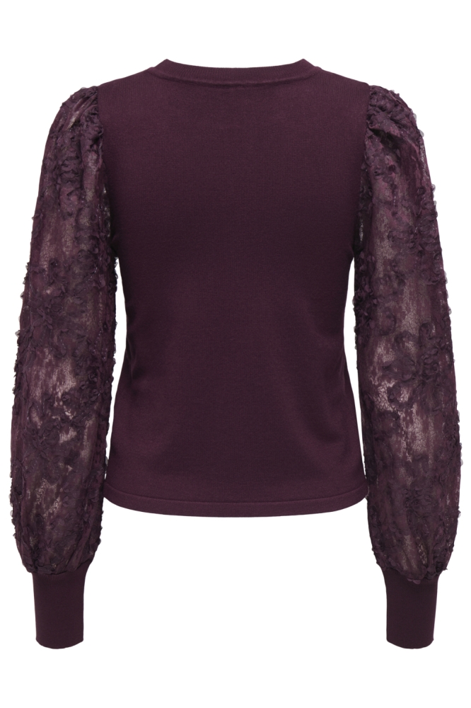 Only bordeaux dames trui | Achteraanzicht