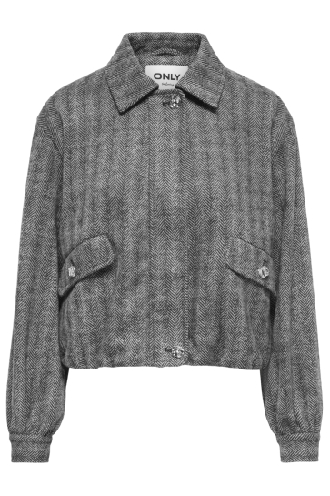 Only Jas ONLCAISA L/S HARRINGBONE BOMBER TLR 15381677 Dark Grey Melange