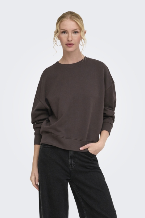 Only bruine dames sweater | Model vooraanzicht
