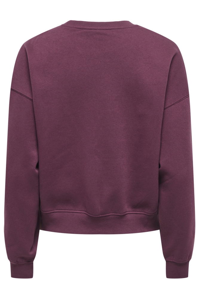 Only bordeaux dames sweater | Achteraanzicht