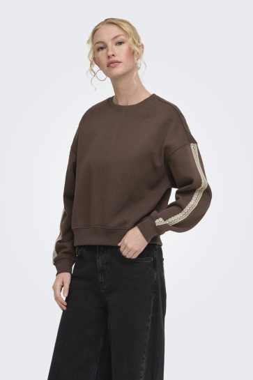 Only sweater ONLBEAUTY L/S CREW NECK CS SWT 15390825 Coffee Bean/Lce irish