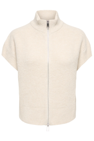 Only onlbianca sl highneck zip vest knt Beige