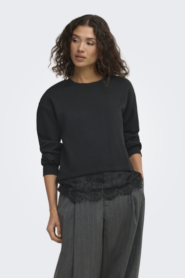 Only sweater ONLMIMI L/S LACE DETAIL CS SWT 15391198 Black/Black lace