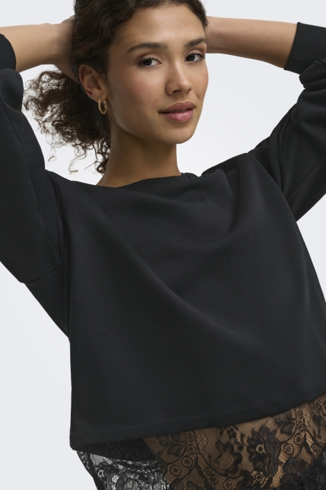 Only zwarte dames sweater | Close up