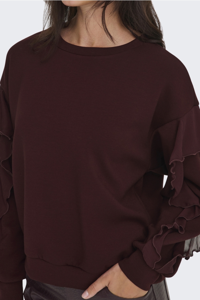 Only bruine dames sweater | Close up
