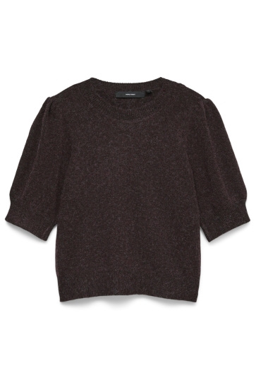 Vero Moda Trui VMDOFFY 2/4 O-NECK PULLOVER GA NOOS 10278313 Windsor Wine/BLACK MELANGE