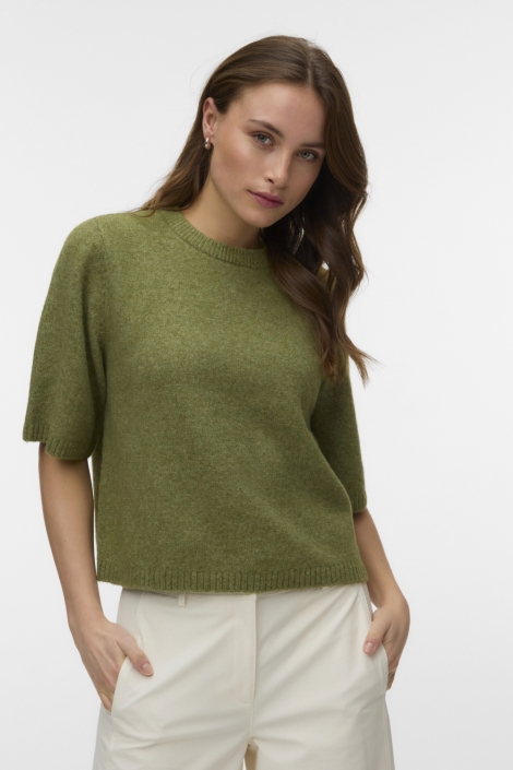 Vero Moda groene dames trui | Model vooraanzicht