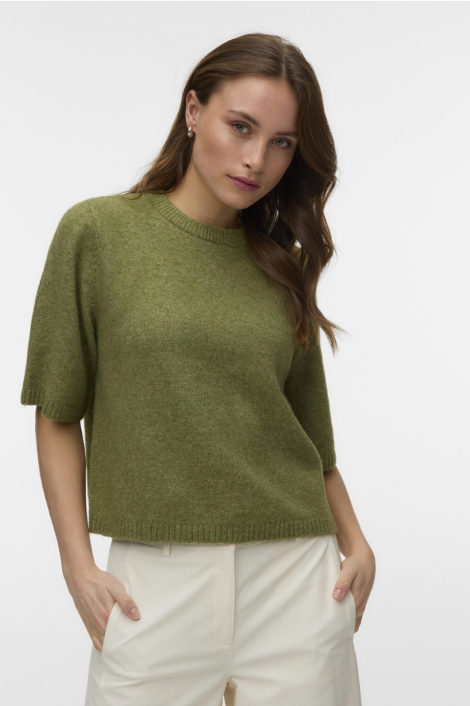 Vero Moda groene dames trui | Model vooraanzicht
