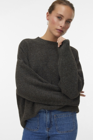 Vero Moda Trui VMBOOM LS O-NECK PULLOVER GA NOOS 10320463 Chocolate Torte/MELANGE