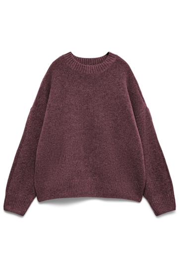 Vero Moda Trui VMBOOM LS O-NECK PULLOVER GA NOOS 10320463 Windsor Wine/MELANGE