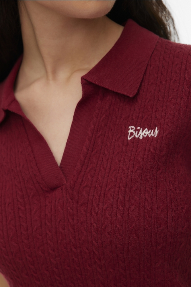 Vero Moda rode dames t-shirt | Close up