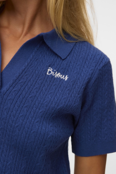 Vero Moda blauwe dames t-shirt | Close up