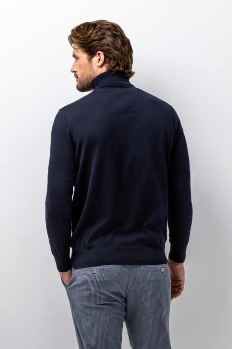 State of Art blauwe heren trui | Model achteraanzicht