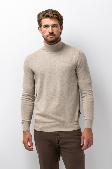State of Art taupe heren trui | Model vooraanzicht
