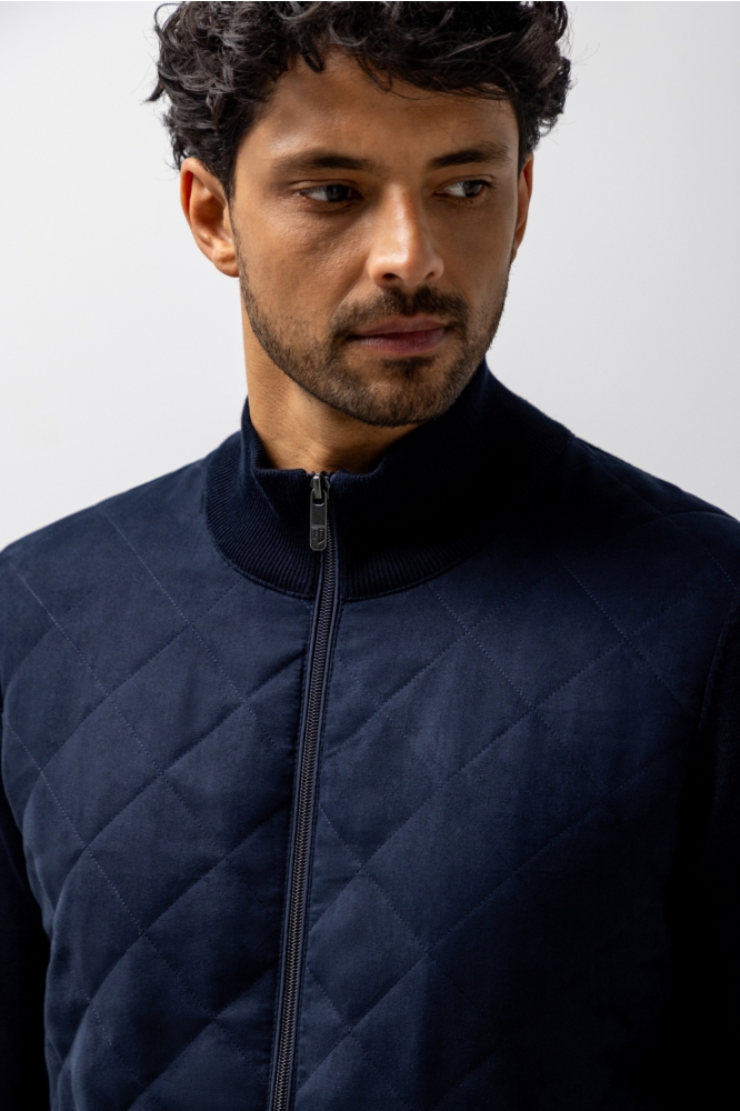 State of Art blauwe heren vest | Close up