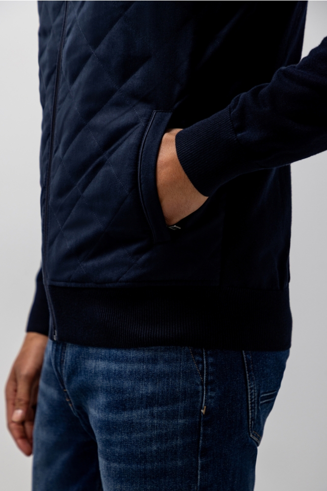 State of Art blauwe heren vest | Close up