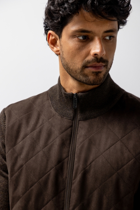State of Art bruine heren vest | Close up