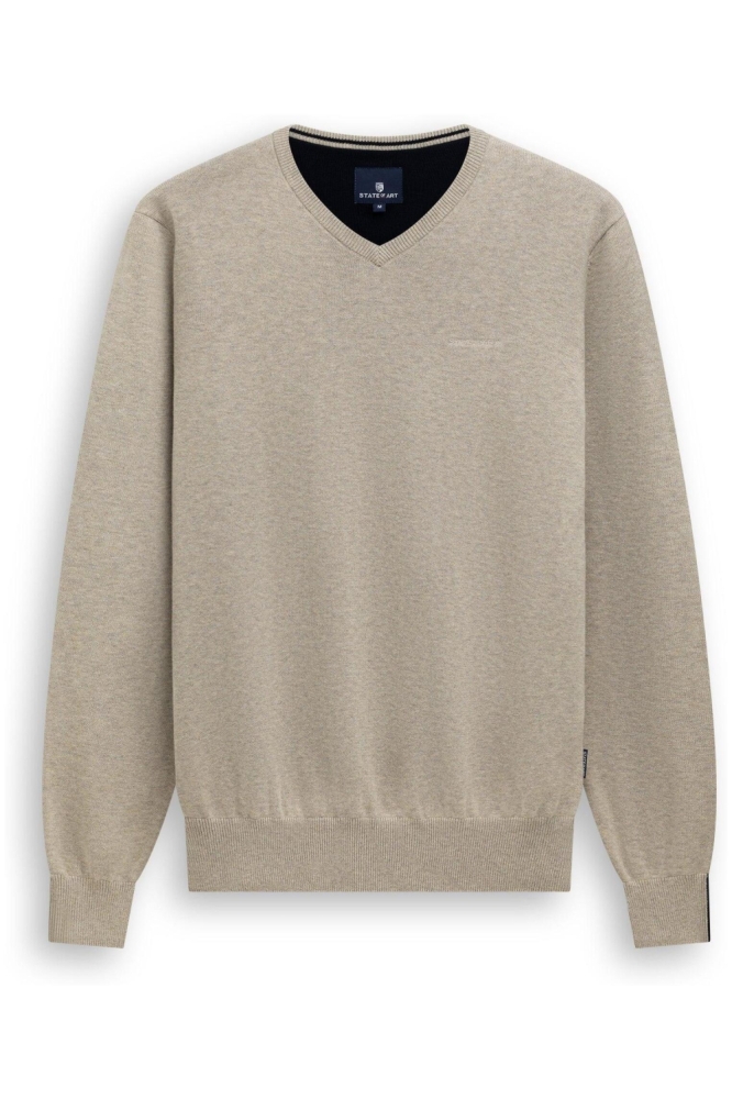 State of Art beige heren trui | Vooraanzicht