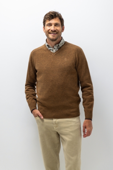 State of Art pullover v-neck plai Bruin