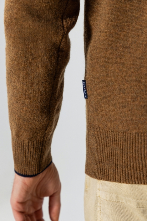 State of Art bruine heren trui | Close up