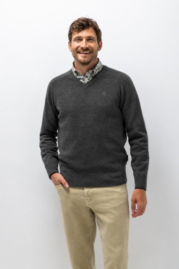 State of Art pullover v-neck plai Grijs