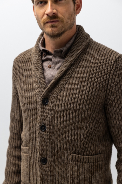 State of Art bruine heren vest | Close up