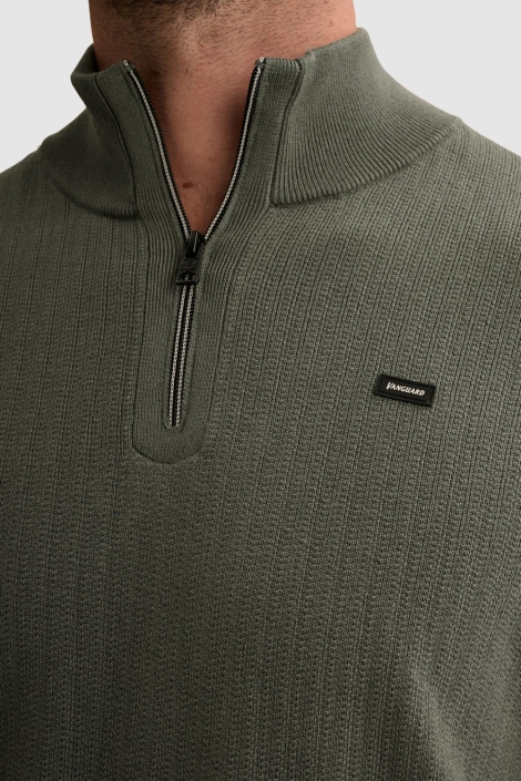 Vanguard groene heren trui | Close up