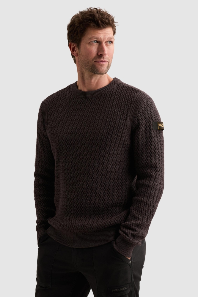 PME legend paarse heren trui | Model vooraanzicht
