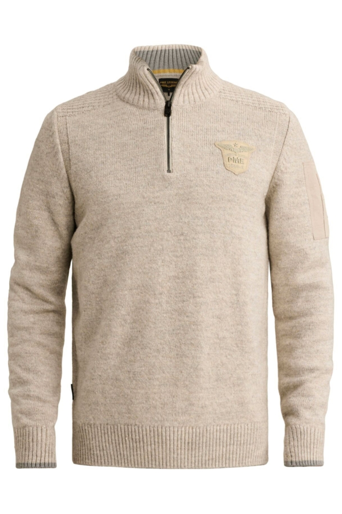PME legend beige heren trui | Vooraanzicht