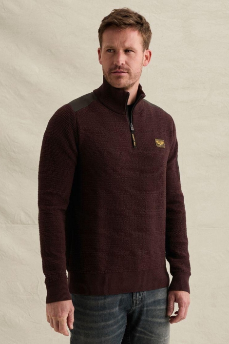 PME legend bordeaux heren trui | Model vooraanzicht