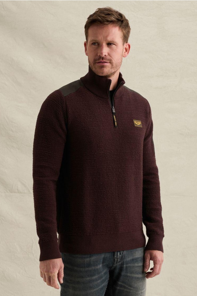 PME legend bordeaux heren trui | Model vooraanzicht