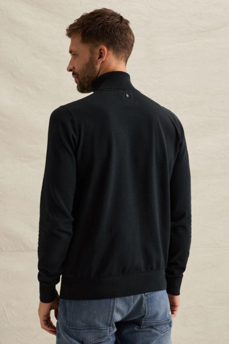 PME legend blauwe heren trui | Model achteraanzicht