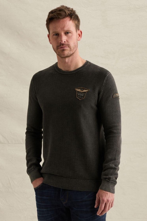 PME legend grijze heren trui | Model vooraanzicht
