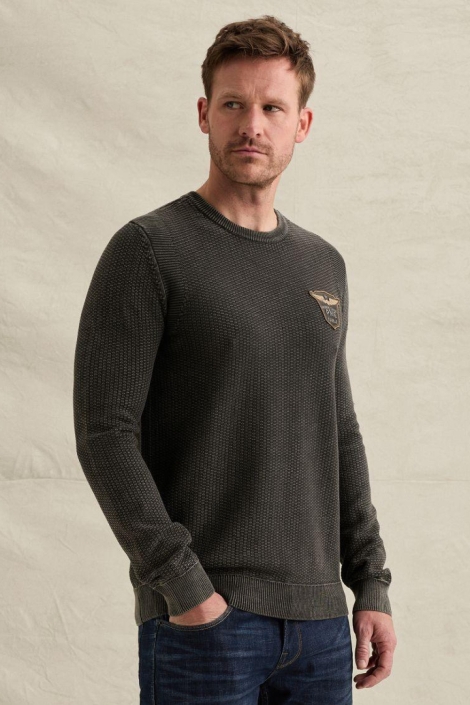PME legend grijze heren trui | Model vooraanzicht