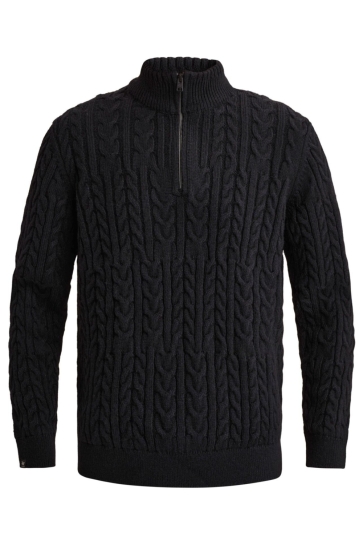 Vanguard half zip collar wool blend Blauw